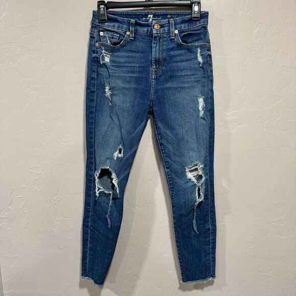 7 for all mankind the high waist ankle skinny jeans size 26 - Picture 1 of 9